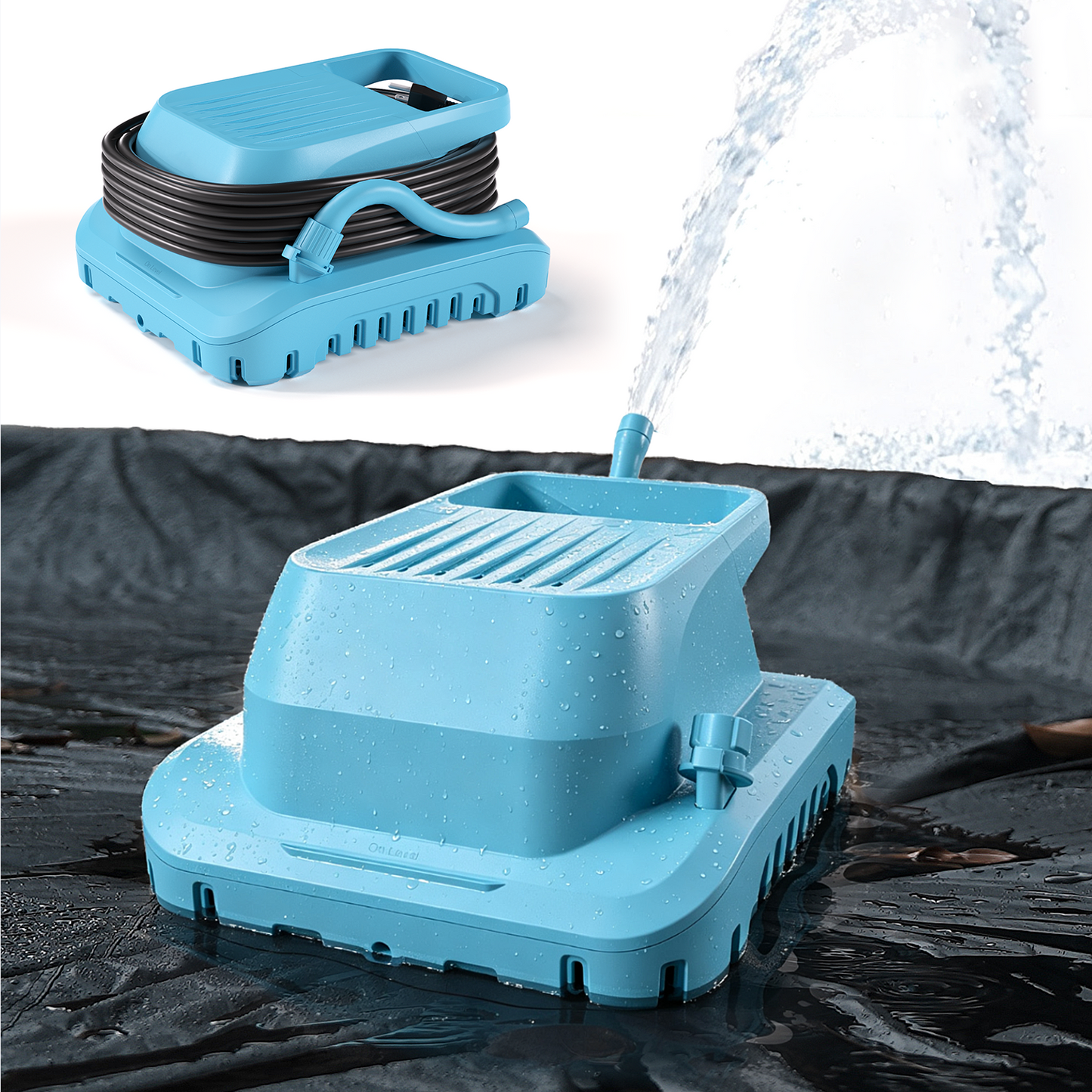 Pool Cover Pump with Built-in Nozzle, 950 GPH Automatic Submersible Pump 25ft Cord,  110W Motor
